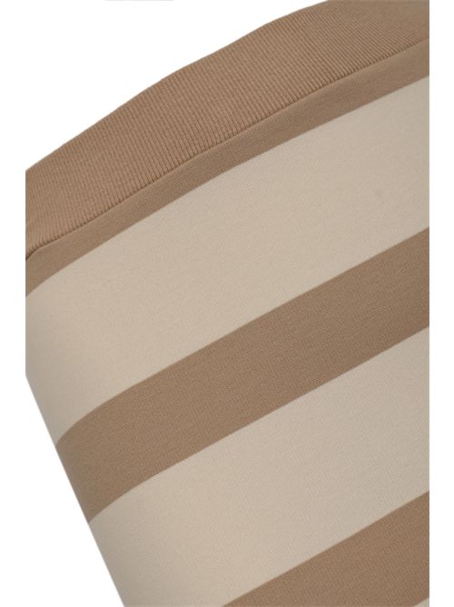 Gonna longuette MMLRIVIERA in maglia di viscosa a righe Avorio Beige MM Max Mara | 2616771017600003